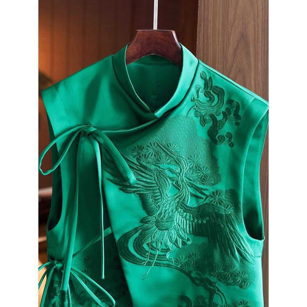 Avyra Stork Embroidery Vest