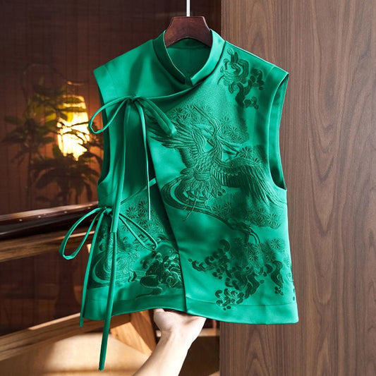 Avyra Stork Embroidery Vest