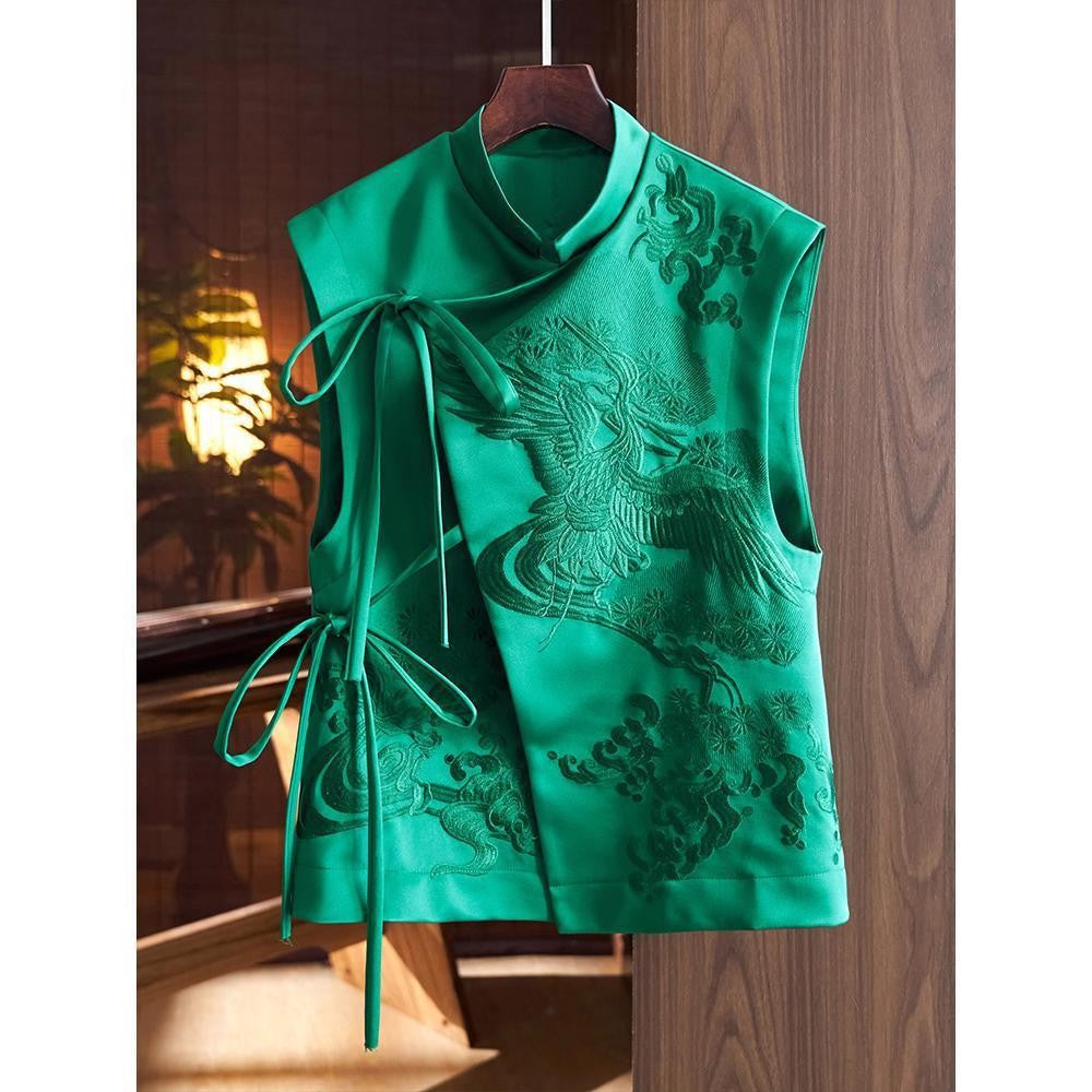 Avyra Stork Embroidery Vest
