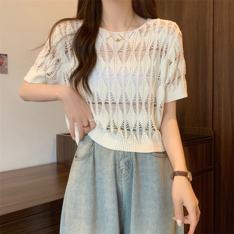 Liora Hollow Breeze Knit Top