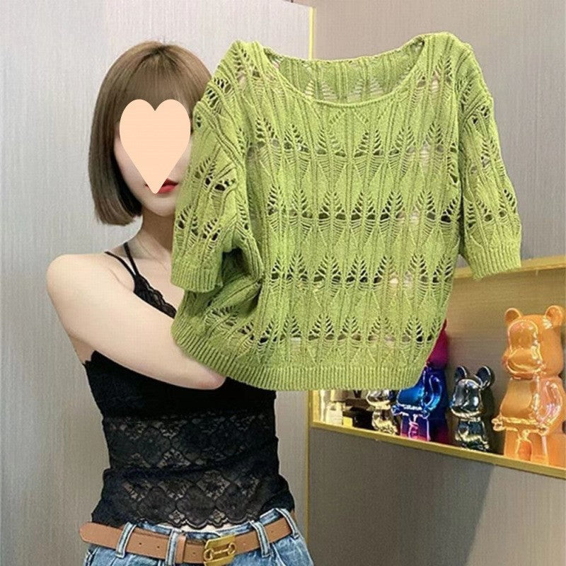 Liora Hollow Breeze Knit Top