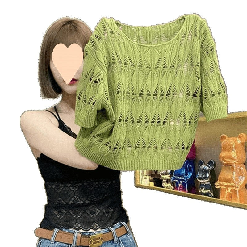 Liora Hollow Breeze Knit Top