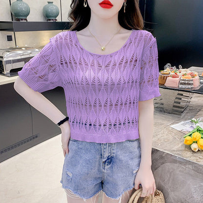 Liora Hollow Breeze Knit Top