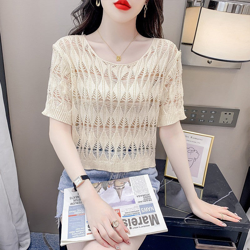Liora Hollow Breeze Knit Top